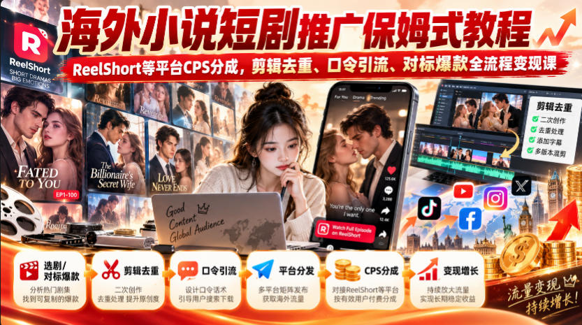 ����С˵�̾��ƹ㱣ķʽ�̳� ReelShort��ƽ̨CPS�ֳ� ����ȥ�ء������������Ա�