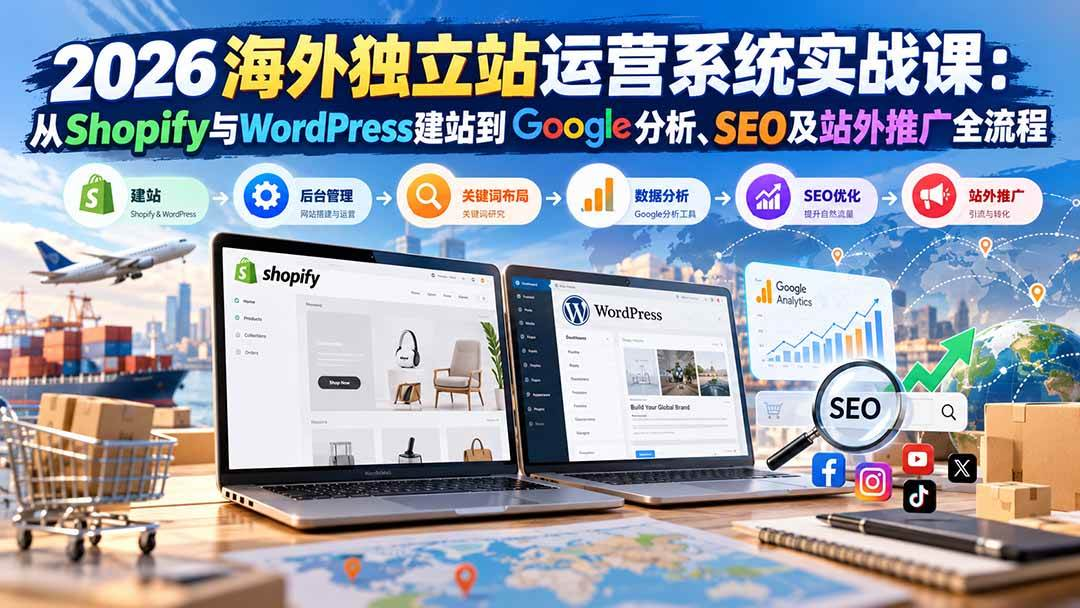 2026�������վ��Ӫϵͳʵս�� ��Shopify��WordPress��վ��Google������SEO��վ��